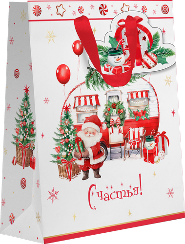 Пакет подарочный CITY HOME TRADE New Years Joy 31х26х11см, изображение