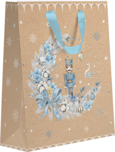 Пакет подарочный CITY HOME TRADE Christmas Kraft 32х26х12см, эффект, детальное фото