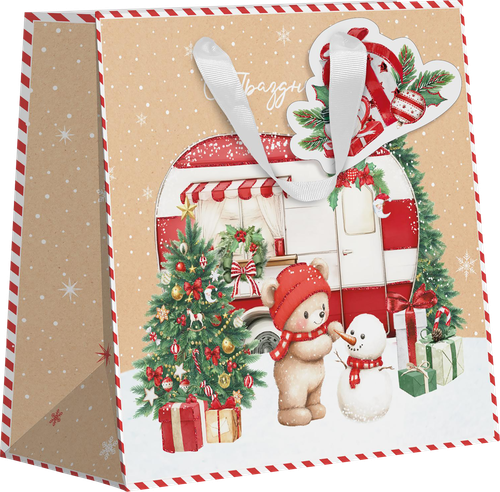 Пакет подарочный CITY HOME TRADE Christmas Kraft 40х48х18см, изображение