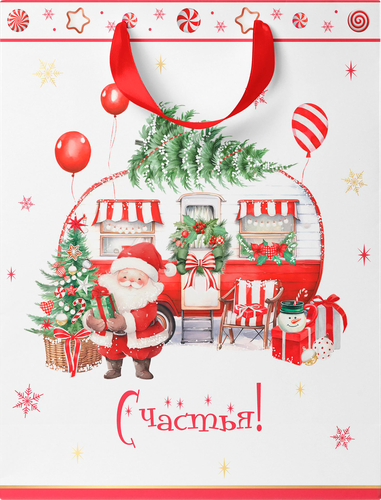 Пакет подарочный CITY HOME TRADE New Years Joy 41х31х10см, вид