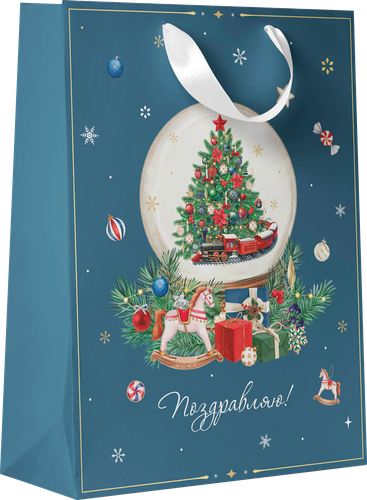 Пакет подарочный CITY HOME TRADE New Years Joy 41х31х10см, изображение