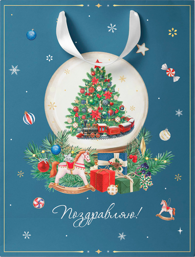 Пакет подарочный CITY HOME TRADE New Years Joy 41х31х10см, детальное фото
