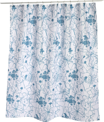 Штора для ванной AQUA-RIVUS Вуаль, 180х180см, бело-синяя, фотография