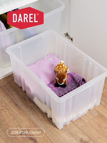 Ящик с крышкой д/хранения DAREL PLASTIC на колесах, картинка