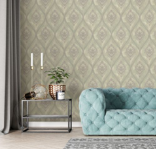 Обои Euro Decor Matilda Винил/флиз 7294-04 зеленый 1,06Х10,05м, изображение