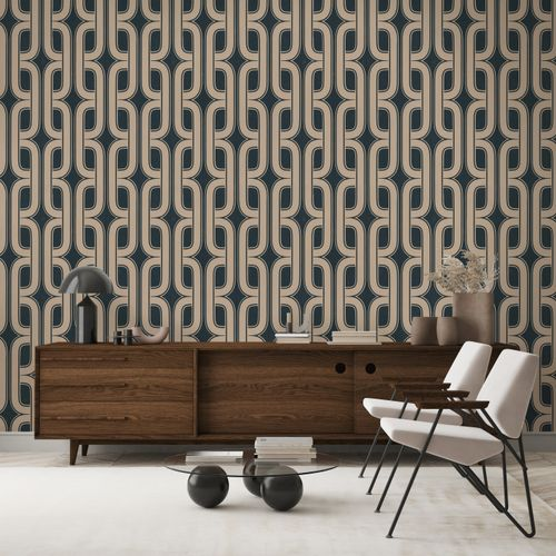 Обои Euro Decor Mansory Винил/флиз 7298-22 черный 1,06Х10,05м, вид