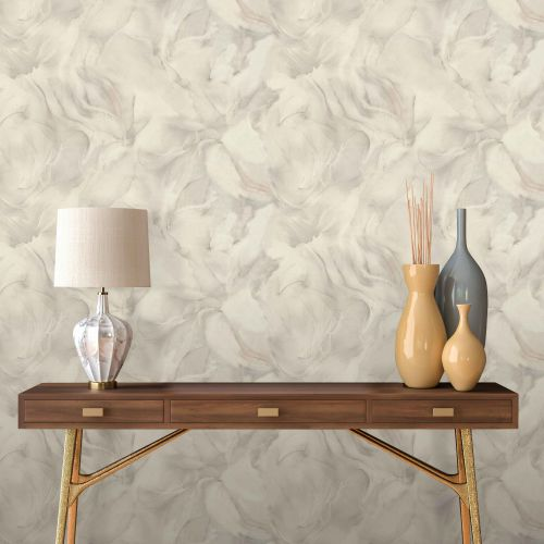 Обои Euro Decor Moonbloom Винил/флиз 7301-01 бежевый 1,06Х10,05м, вид