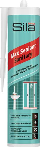 Герметик SILA PRO MAX SEALANT SANITARY силиконовый санитарный белый 280 мл, изображение