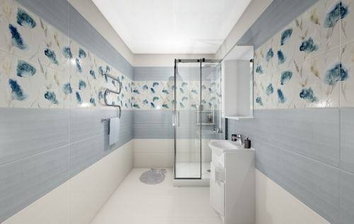 Декор Azori Aura Marfil Floris бежевый 63х31,5 см, картинка
