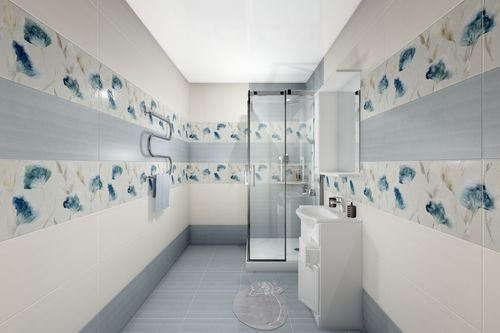 Декор Azori Aura Marfil Floris бежевый 63х31,5 см, изображение