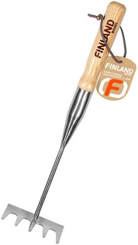 Грабли садовые FINLAND Bionic 1848, 5 зубьев, 43,8см, с деревянной ручкой, фотография