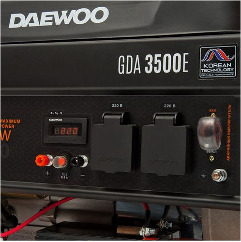 Бензиновый генератор DAEWOO GDA 3500E 220B 3,2 кВт 18 л, изображение