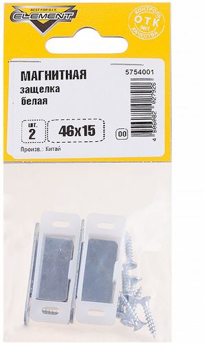 Магнитная защелка Element 46x15 мм белый 2 шт, изображение