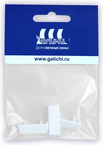 Заглушка Galichi для водосливного отверстия пластик белые, вид