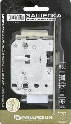 Дверная защелка Palladium 470 PN 165х20х74 мм ЦАМ матовый никель, детальное фото