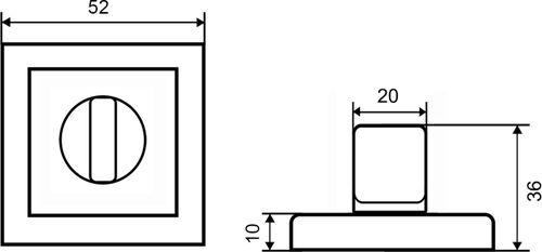 Завертка ФАБРИКА ЗАМКОВ A 2 BK матовый никель, фото
