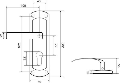 Цилиндровый замок Palladium 460-25 ABL античная бронза, крупный план