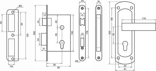 Цилиндровый замок Palladium 460-25 ABL античная бронза, картинка
