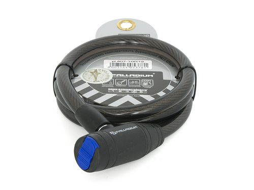 Замок тросовый Palladium PL 407-100 черный, картинка