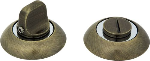Дверная накладка-фиксатор Palladium R AB/CP BK античная бронза-хром, изображение
