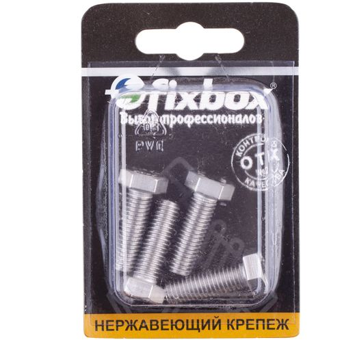 Болт нержавеющий FixBox DIN 933 М 8x25 4 шт, изображение