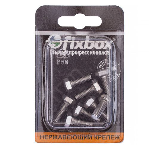 Болт нержавеющий FixBox DIN 933 М 6x16 8 шт, крупный план