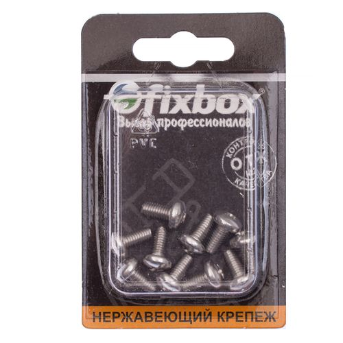 Винт нержавеющий пкр. FixBox DIN 7985 М5x10 10 шт, фотография