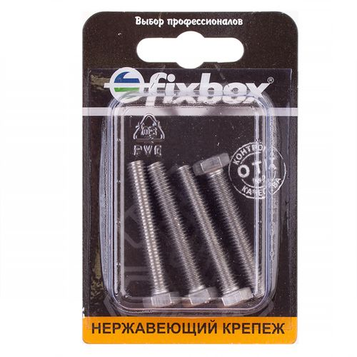 Болт нержавеющий FixBox DIN 933 М 6x40 4 шт, фотография