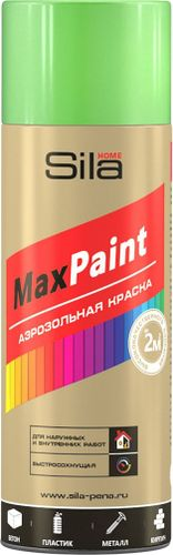 Эмаль аэрозольная SILA Home Paint флуоресцентная зеленая 520 мл, крупный план