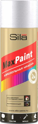 Эмаль аэрозольная SILA Home Paint серебряный металлик 520 мл, детальное фото