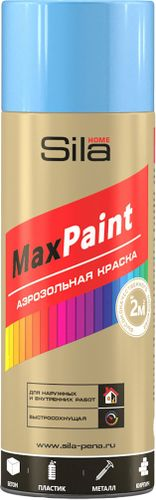 Эмаль аэрозольная SILA Home Paint голубая (RAL 5012) глянцевая 520 мл, фото