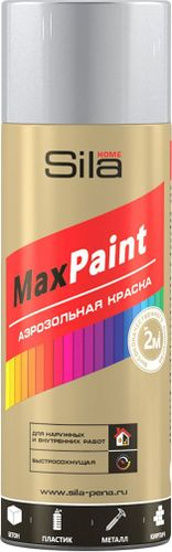 Эмаль аэрозольная SILA Home Paint хром металлик 520 мл, изображение