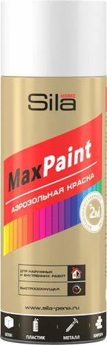 Эмаль аэрозольная SILA Home Paint белая (RAL 9003) матовая универсальная 520 мл, изображение