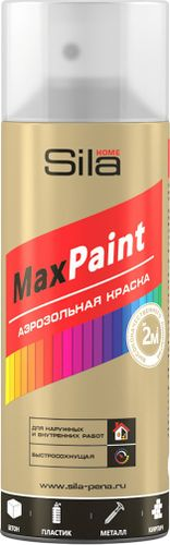 Лак аэрозольный SILA Home Paint глянцевый прозрачный 520 мл, картинка