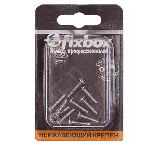 Винт нержавеющий потайной FixBox DIN 965 М4x16 10 шт, изображение