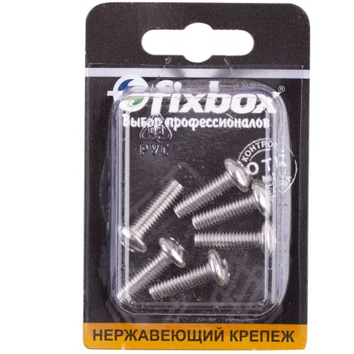 Винт нержавеющий пкр. FixBox DIN 7985 М6x20 6 шт, фотография