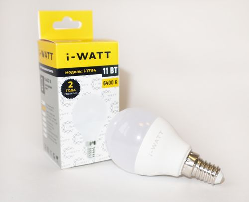 Светодиодная лампа i-17114 11Вт 6400К 165-265V G45 Е14, крупный план