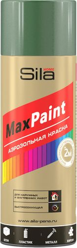 Эмаль аэрозольная SILA Home Paint зеленый мох (RAL 6005) полуматовая 520 мл, картинка