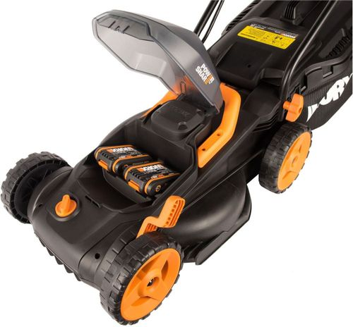 Газонокосилка аккумуляторная WORX 40В 2,5Ач 34см, 2 акб+з/у, wg779e, фотография
