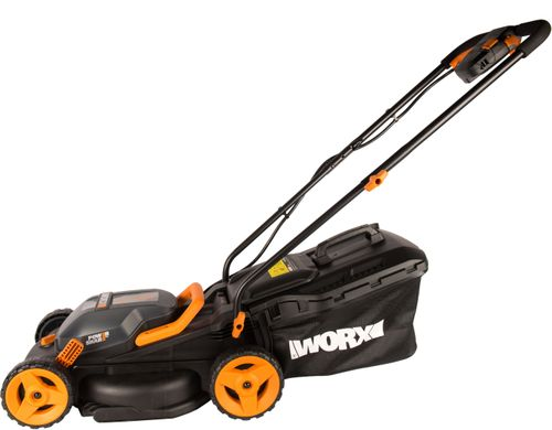 Газонокосилка аккумуляторная WORX 40В 34см 4Ач, 2 акб+з/у, wg779e.1, детальное фото