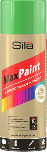 Эмаль аэрозольная SILA Home Paint лиственно-зеленая (RAL 6002) полуматовая 520 мл, вид