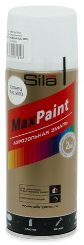 Эмаль аэрозольная SILA Home Paint белая (RAL 9003) глянцевая универсальная 520 мл, детальное фото