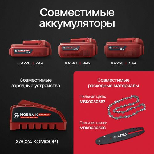 Высоторез аккумуляторный МОБИЛ К Комфорт 20В, с акб и з/у, XСA20, фотография