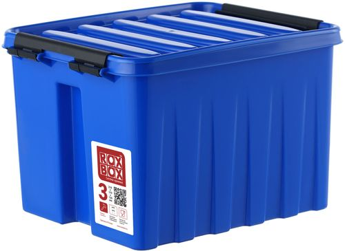 Контейнер для хранения с крышкой ROX-BOX полипропилен синий 140х170х210 мм 3,5 л, картинка