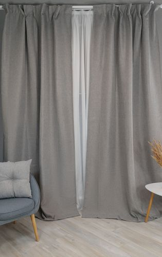 Комплект штор блэк-аут Linen Way серый 145х270, фотография