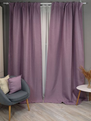 Комплект штор блэк-аут Linen Way сиреневый 145х270, крупный план