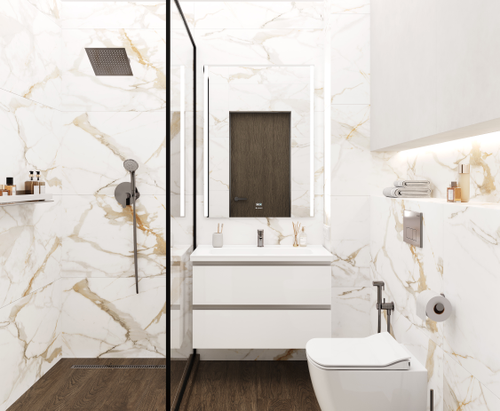 Керамогранит Ceradim Calacatta Superior белый полированный 60X60 см 1,44 м², детальное фото
