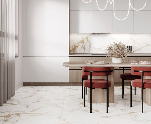Керамогранит Ceradim Calacatta Superior белый полированный 60X60 см 1,44 м², изображение