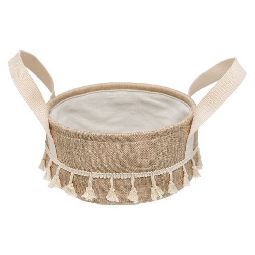 Корзина стеллажная с ручками "Кантри", Д250 Ш250 В120, бежевый, крупный план