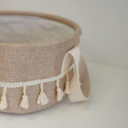 Корзина стеллажная с ручками "Кантри", Д250 Ш250 В120, бежевый, фотография